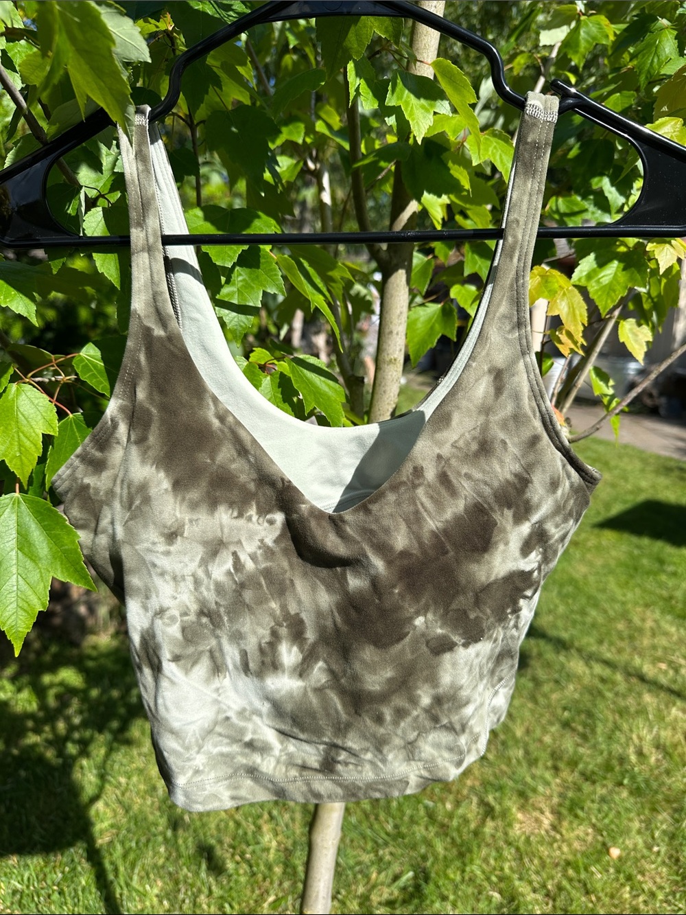 lululemon athletica Align Crop Tank in Olive Tie-Dye
